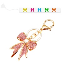 Noeud papillon personnalisé broderie fête Bling sac à main breloque sac à dos strass gonflé personnalisé porte-clés accessoires et bracelets