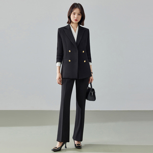 Costume <span class=keywords><strong>bleu</strong></span> <span class=keywords><strong>marine</strong></span> femmes 2025 nouveau Senior <span class=keywords><strong>femme</strong></span> fonctionnaire examen public entretien robe costume <span class=keywords><strong>veste</strong></span> - Product Image 5