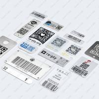 Étiquettes d'identification d'actifs en aluminium anodisé personnalisées avec code QR, code-barres et numéro de série pour l'identification des machines