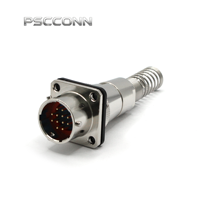 Connecteur électrique circulaire industriel PSCCONN série FQN (FQN12, FQN14, FQN24, FQN30) à 2, 4, 9, 14, 26, 32 broches, fiche et prise aviation