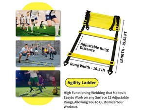 Fußball/Fußball Speed Quickness Agility Training Sets Ausrüstung Leitern Hürden Sechs kant ringe Kegel Reaktions ball mit Trage tasche - Product Image 2