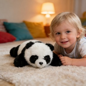 Muñeco de Peluche Personalizado de Panda Gorda Princesa, Adorable y Suave, con Bufanda de Acrílico Tejida, de Algodón PP y Malla - Product Image 6
