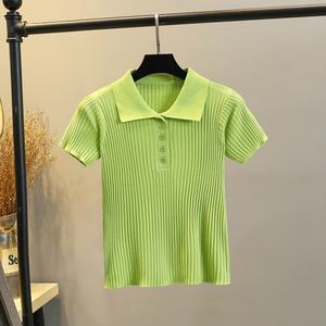 Atoptex Premium Viscose T-Shirt Summer Casual Polo Neck Knit <span class=keywords><strong>Top</strong></span> Slim Fit <span class=keywords><strong>Crop</strong></span> T-Shirt Moisture Wicking Viscose - Product Image 2