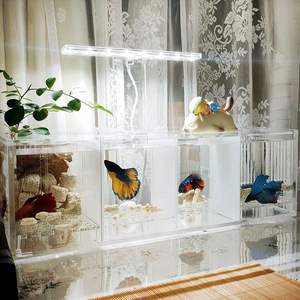 Acuario de pecera Betta ecológico de autolimpieza Premium todo en uno con filtro de circulación de luz de cubierta para principiantes pequeños - Product Image 6