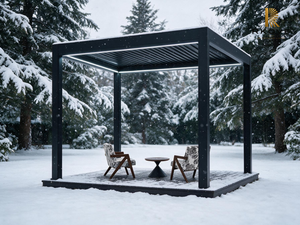 Pergola à toit ouvrant en aluminium RKOVE RK-E1, structure d'ombrage pour jardin, gazebo extérieur avec revêtement poudré, pergola extérieure pour terrasse - Product Image 3