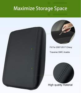 כיסוי משענת יד לקונסולה מרכזית מפלסטיק, ערכת החלפה לשברולט טראוורס ואקדיה 2007-2017, שחור, מק\\\"ט מקורי 22905370 - Product Image 4