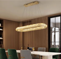 Lustre suspendu moderne en cristal LED, style contemporain, pour salle à manger, en acier inoxydable, lampe suspendue de luxe pour intérieur, blanc chaud