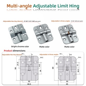 Bisagra abatible de 180 grados con apertura plana, bisagra ajustable de zinc moderna para encimera, para cocina y sala de estar - Product Image 5