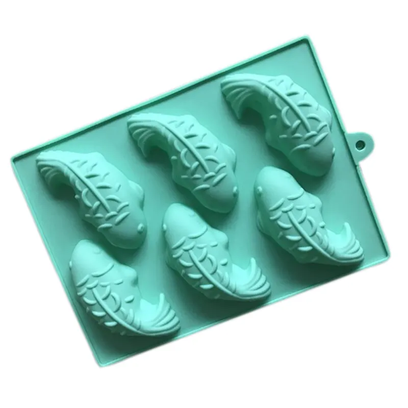 कोई मछली सिलिकॉन मोल्ड (यादृच्छिक रंग)- MoldFun कार्प ढालना साबुन बर्फ घन के लिए जेलो शॉट चॉकलेट बहुलक मिट्टी प्लास्टर