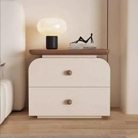 Table de chevet en bois de cerisier de style européen américain - Tables d'appoint modernes pour la chambre à coucher, meubles de chevet classiques
