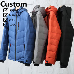 Chaqueta de Invierno con Capucha para Hombre, con Relleno de Algodón, Cierre Frontal, Bolsillos, Impermeable, Transpirable, Cálida para el Invierno - Product Image 1