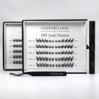 Extensions de cils individuels véganes, souples, prédécoupés en segments, effet naturel, faux vison, cils œil de renard, kit d'extensions de cils en gros