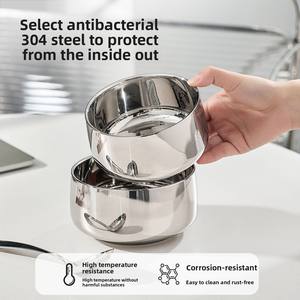 Bol de service en acier inoxydable à double paroi isolé de style coréen traditionnel Design de construction de couvercle inspiré bol de riz coréen - Product Image 2