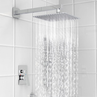 Ensemble de robinet de douche de salle de bain en nickel brossé encastré mural de luxe colonne avec pommeau de douche en acier inoxydable de 10 pouces