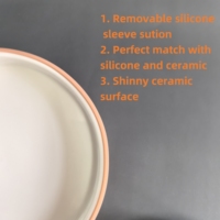 Assiette en céramique incassable pour enfants avec manchon en silicone et ventouse antidérapante, vaisselle résistante au lave-vaisselle pour tout-petits