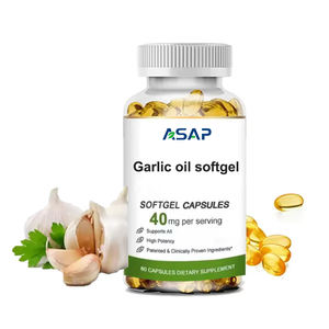 Capsule molle d'huile d'ail noir Halal OEM 500mg 1000mg supplément en vrac gélule d'huile d'ail végétal - Product Image 1