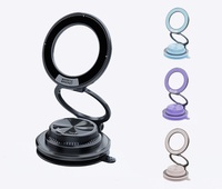 Nouveau support magnétique pour téléphone à ventouse ultra-mince Macaron 360 °   Support de tableau de bord de voiture rotatif en alliage de zinc pour téléphones et tablettes