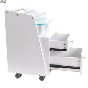 Carrello per Pedicure Moderno <span class=keywords><strong>di</strong></span> <span class=keywords><strong>Lusso</strong></span> con Ruote e Piano in Legno e Vetro, Novità 2026 - Product Image 3