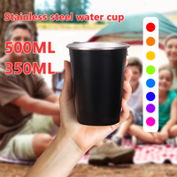 Logo personnalisé 12oz 16oz gobelets en acier inoxydable incassable simple paroi métal bière pinte tasse Bar & Camping tasses empilable caractéristique