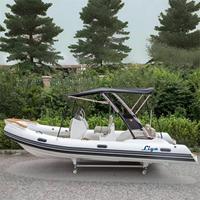 Fabricant de Qingdao, bateau pneumatique rigide certifié CE de 17 pieds (5,2 m), coque en fibre de verre, tube Hypalon, 10 personnes, pour sauvetage et pêche