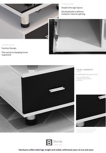 Ensemble de meubles de salon de style nordique moderne et luxueux, vente flash, meuble TV noir, <span class=keywords><strong>table</strong></span> <span class=keywords><strong>basse</strong></span> pour la maison ou l'hôtel, design minimaliste - Product Image 4