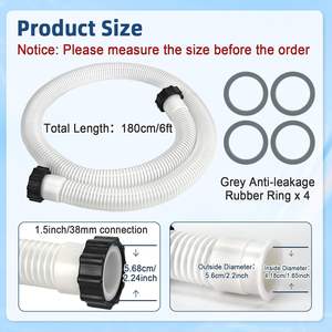 2-Pack 1 1/2 \ "Eva Zware Zwembadslang 6ft Pomp Vervangende Slangen Voor Grondfilterpompen Zoutwatersystemen 1.5pk - Product Image 2