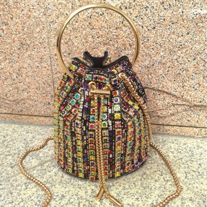 Crystal Bucket Evening <b>Bag</b> With Chain Strap Sparkling Beaded Design Elegant Party Handbag rhinestone evening clutch <b>bag</b> - Product Image 6