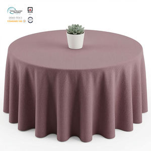 Nappe de mariage ronde en polyester jacquard floral de 120 pouces, résistante aux plis, personnalisable et imperméable - Product Image 1