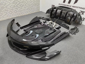 Para <span class=keywords><strong>Mclaren</strong></span> 540C 570S 570GT actualizado <span class=keywords><strong>600LT</strong></span> estilo fibra de carbono seco parachoques delantero falda lateral parachoques trasero cubierta trasera Kit de carrocería - Product Image 2