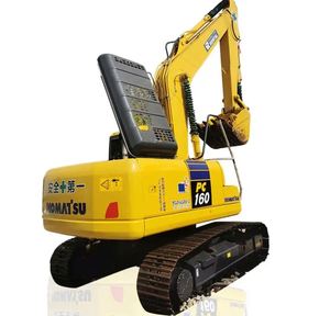 Excavatrice Komatsu PC160 d'occasion importée de Chine, poids opérationnel de 16 tonnes, capacité de la benne de 1,2 m, puissance de 195 kW, composants principaux : moteur - Product Image 1