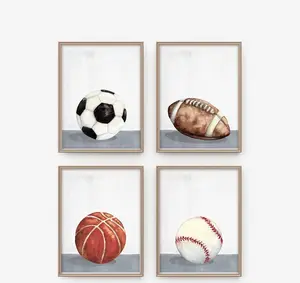 Nursery wall art Boys room decor Playroom Teen boys wall art calcio calcio basket baseball Canvas Painting