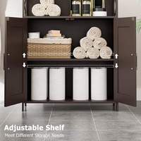 Meuble de rangement bas de style farmhouse avec portes, en bois, autoportant, écologique et multifonctionnel pour cuisine et salle de bain