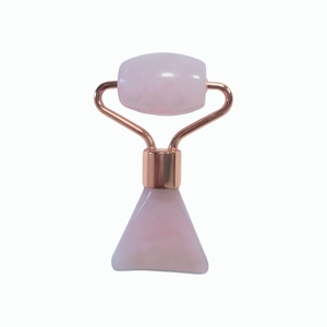 Rouleau de massage facial portable, anti-âge, en quartz rose, mini rouleau de jade pour le visage - Product Image 2