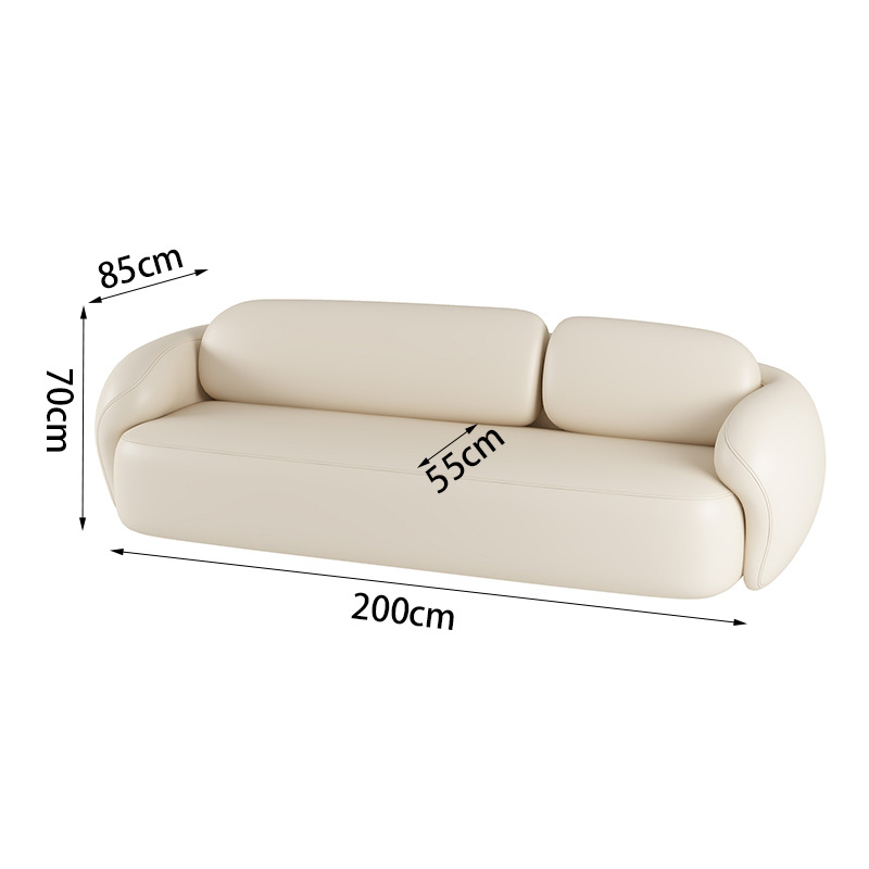 Canapé trois places (blanc cassé)