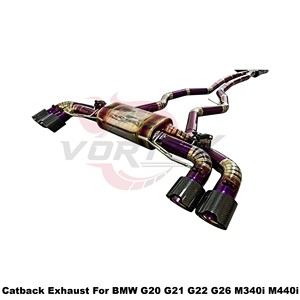 Vortex Purple Burnt Titanium Valved Catback Exhaust System for BMW G20 G22 M340i M440i B58 3.0T Performance Pipe <b>Kits</b> - Product Image 2