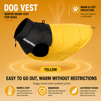 Gilet d'hiver rembourré pour chien, imperméable, réfléchissant, avec anneau en D pour laisse, pour chiens de petite, moyenne et grande taille
