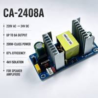 CA-2408A Alimentation 24V 8A 200W à montage sur carte, convertisseur AC/DC à découpage, carte nue, 220V vers 24V, direct usine