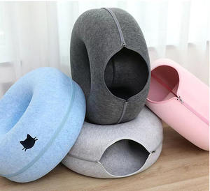 Fábrica caliente nueva moda diseñada elegante buena calidad oculta transpirable duradero Donut gato túnel cama con cremallera - Product Image 2