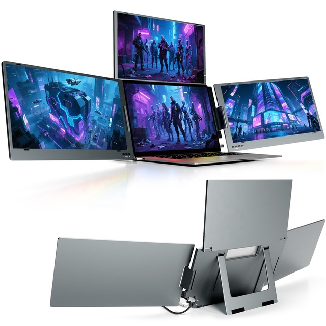 14inch Portable Monitor Screen Extender for Laptop Brand New IPS 1920x1080p Display Monitor One USB-C Cable Connect 3 Screens