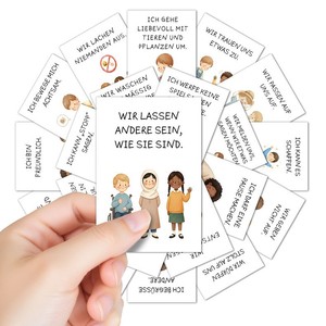 Tarjetas de Reglas de Comportamiento Social Alemánas con Dibujos Animados para Niños, 22 Piezas, Tarjetas de <span class=keywords><strong>Aprendizaje</strong></span> de Habilidades Sociales Montessori para Niños Pequeños - Product Image 4