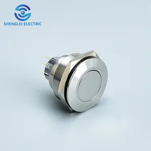 SHENGLEI-Interruptor de botón impermeable de acero inoxidable, 30mm, 3/5 pines
