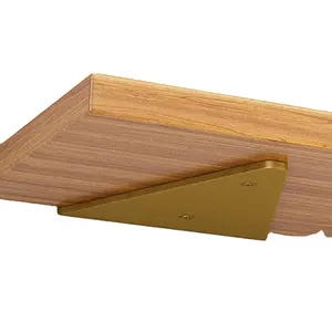 Золотой 4x3 дюйма Плавающий кронштейн для Небольших Плавающих деревянных полок с 2 дюймовыми анкерными винтами