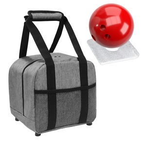 Single <b>Bowling</b> Ball Bag With Safety Pad Gray Mesh Carry Case For <b>Bowling</b> Equipment Storage And Transport - Product Image 1