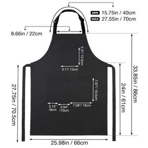 Tablier de cuisine noir multi-poches pour barista, <span class=keywords><strong>chef</strong></span>, nettoyage, coiffure, coiffeur, salon de coiffure, barbier avec logo personnalisé - Product Image 6