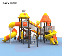 Équipement de terrain de jeux extérieur pour enfants, toboggan en spirale transparent, château, panneau de jeu, ensemble de jeux de parc d'attractions