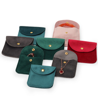 Sacs personnalisés en velours de luxe pour bijoux avec bouton et boucle pour le rangement des bagues et colliers, pochettes à bijoux