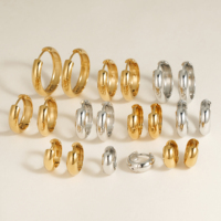 CLIORO Boucles d'oreilles créoles C minimalistes en acier inoxydable 316L, résistantes à la transpiration, légères et confortables, multi-tailles, pour femmes, accessoires de mode