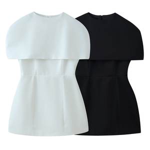 Zevity 2026 Primavera Abito da Donna <span class=keywords><strong>Chic</strong></span> Stile Sciarpa Vita Alta Vestibilità Slim Linea ad A <span class=keywords><strong>Abbigliamento</strong></span> da Festa Femminile di Alta Qualità Nero Bianco - Product Image 6