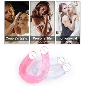Consolador de TPE de 2 cabezas dobles, consoladores de pene de doble cabeza en forma de U para mujeres, enorme dispositivo de masturbación realista, Juguetes sexuales para parejas lesbianas - Product Image 3
