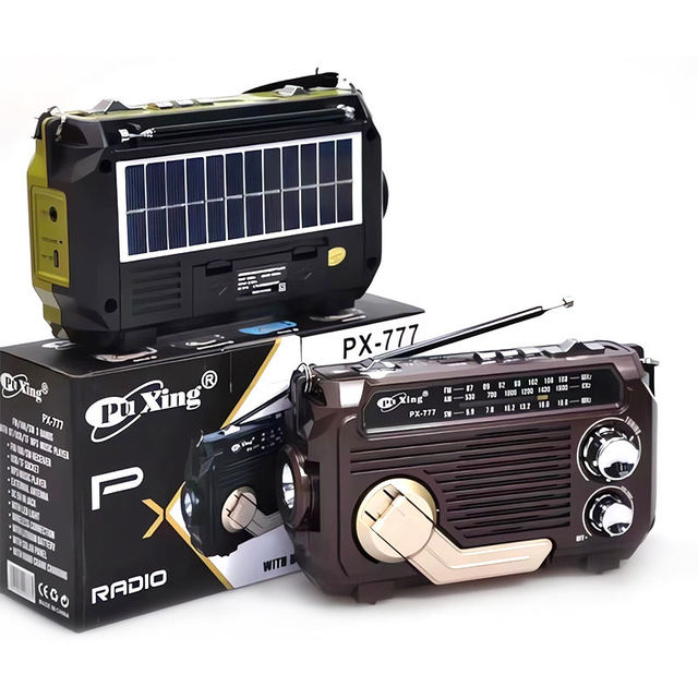 Retro Solar Hand Crank AM/FM/SW Radio, Multi-Band with Flashlight & USB MP3 Player
